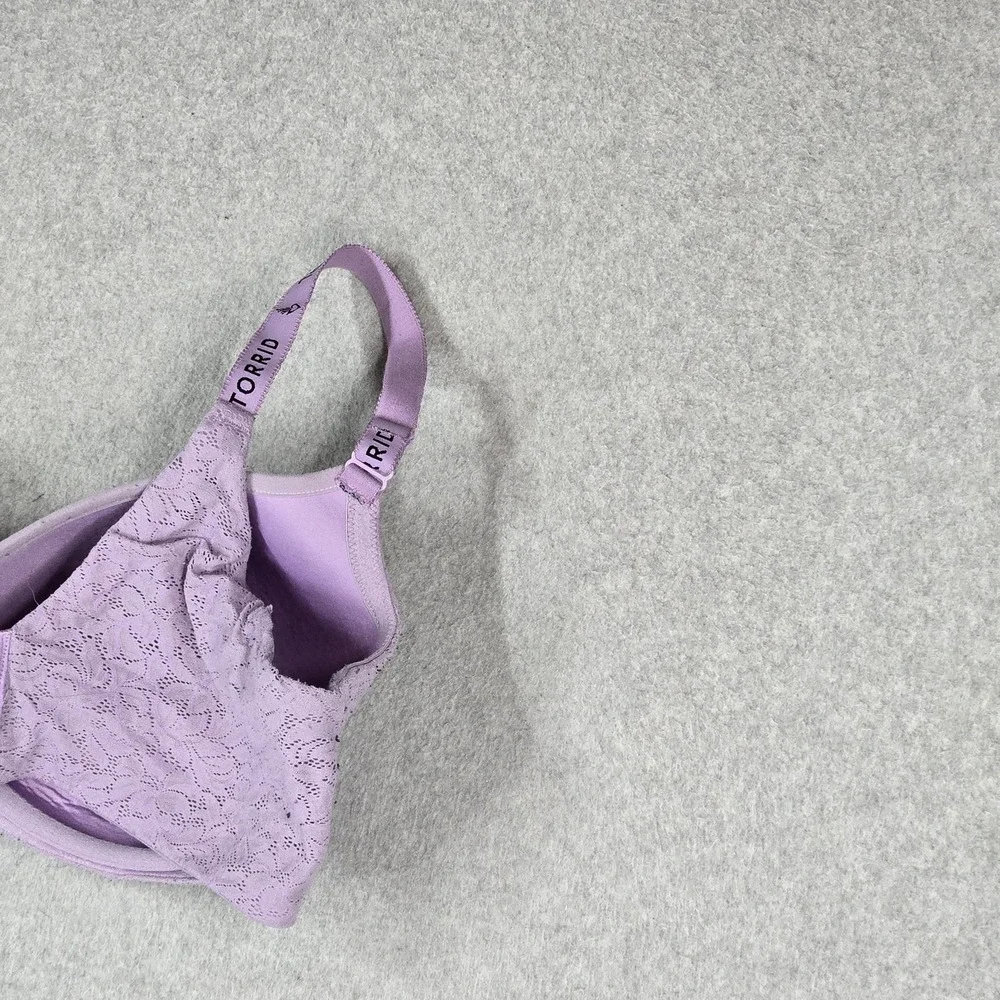 Torrid Curve Women Bra 40DDD Purple Floral Full Coverage Balconette READ